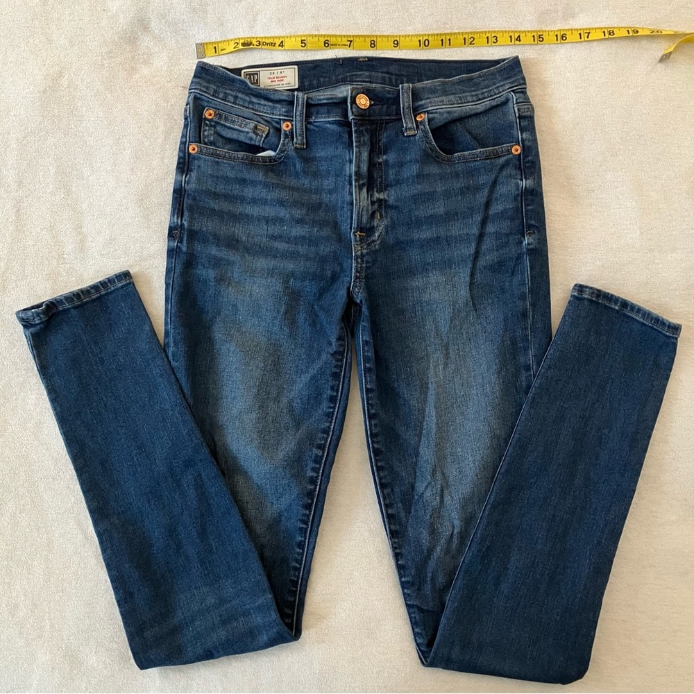 Gap mid rise true skinny jeans 28 tall medium wash